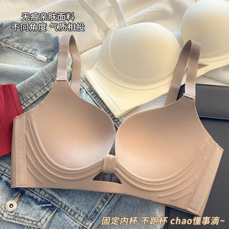 Strapless Push Up Bra for Small Bust - Lift Enhance Anti-Sag Side Coverage Wireless Comfort Convertible T-Shirt Bra A-C Cup