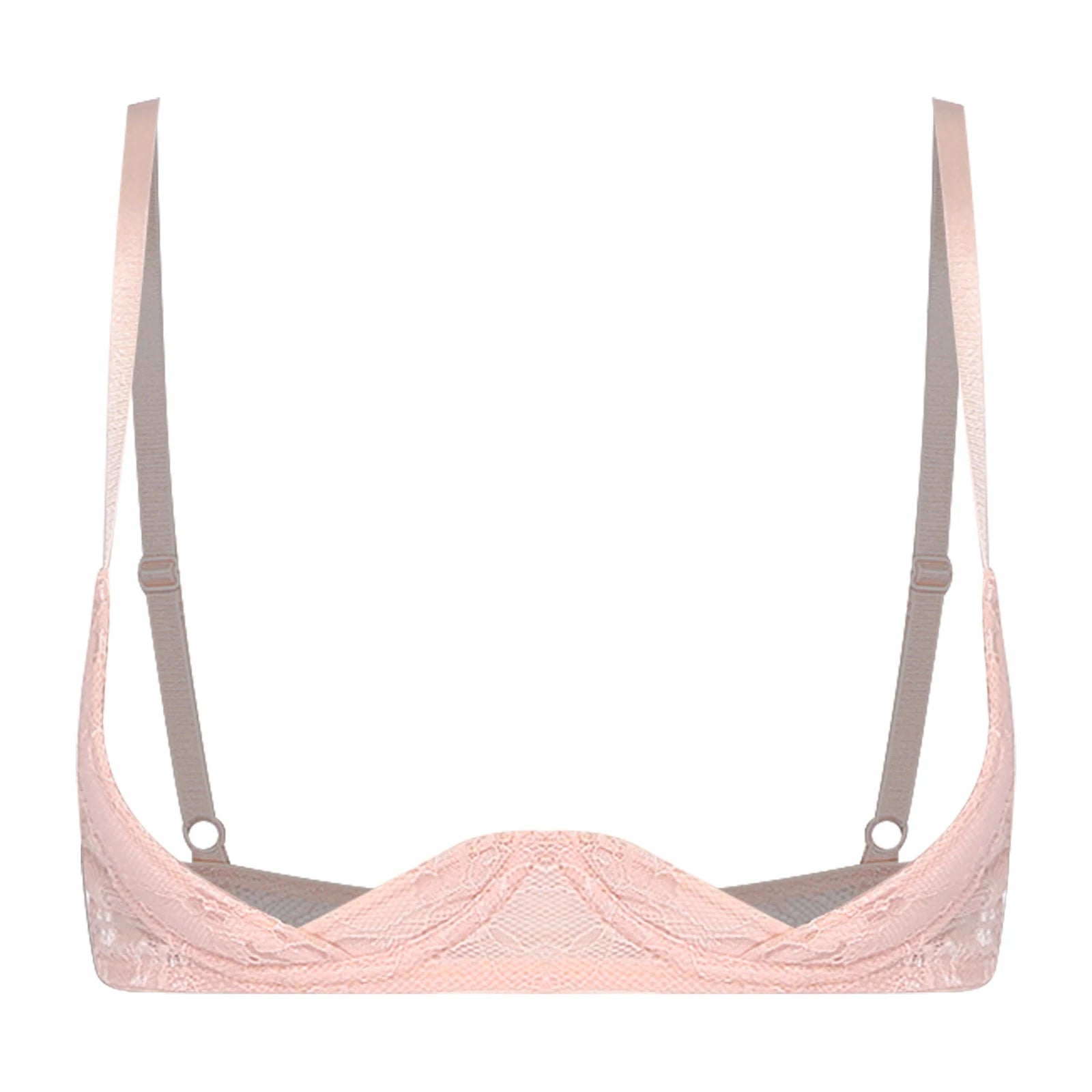 Womens Alluring Floral Lace Bra Tops 1/4 Cups Push-up Underwire Shelf Bra Balconette Bralett Lingerie for Anniversary Honeymoon