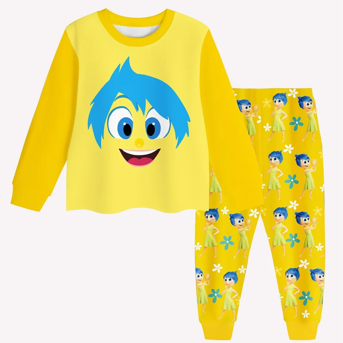 Children Pijama Set Inside Out 2 Clothes Baby Girls Long Sleeve Pajama Sets Kids Cute JOY SADNESS Pyjamas Toddler Boy Nightwear