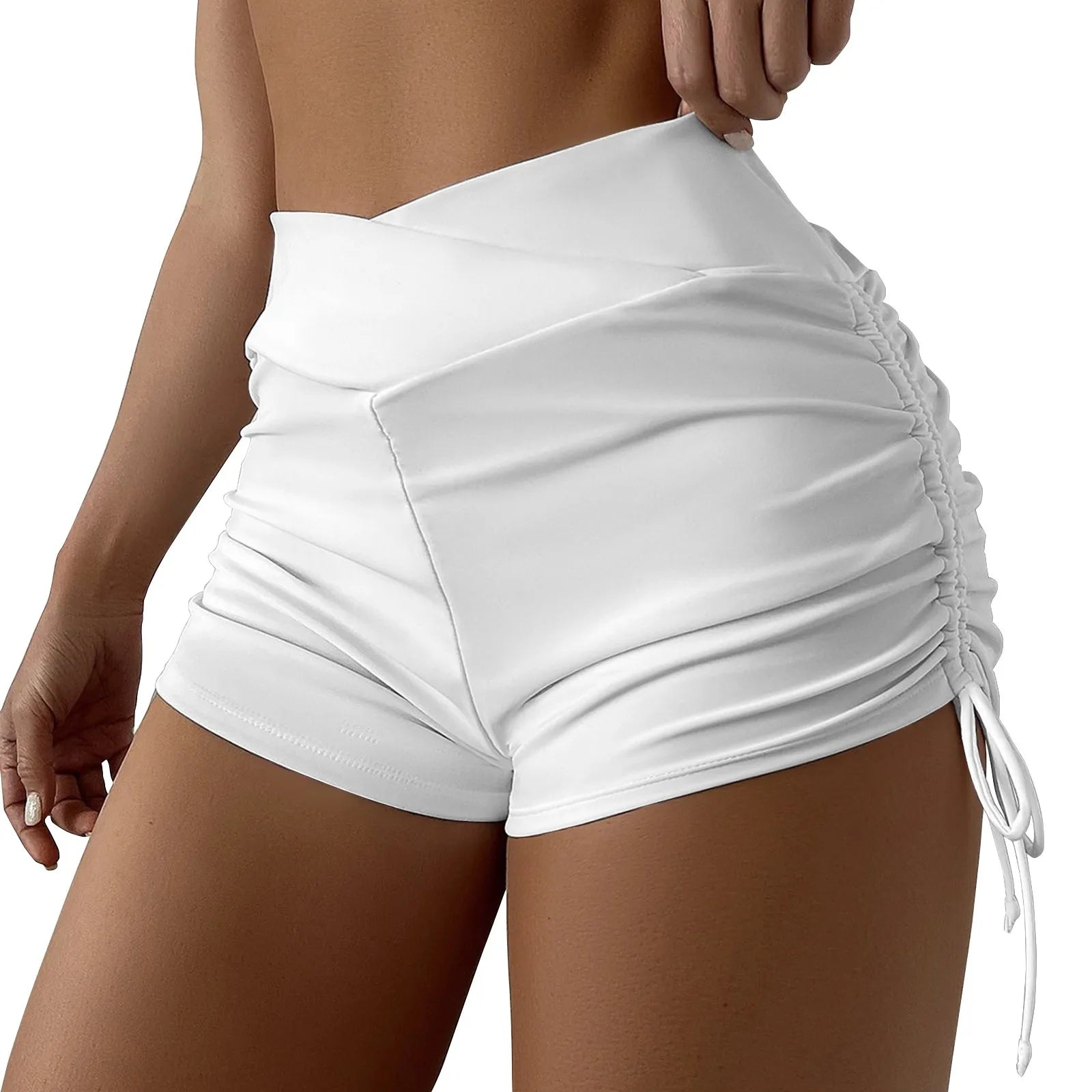Short Pants Women'S Bikini Swimsuit Bottom Swimwear Adjustable Side Tie Swimming Trunks Solid Female Shorts Middle Waist Summer