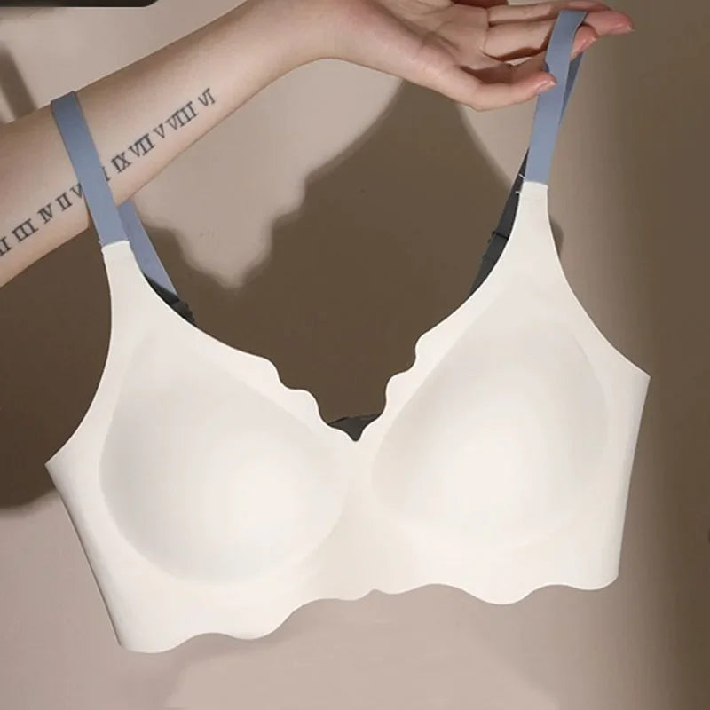 Wireless Push Up Bra Pull Together Sexy Crystal Jelly Seamless Women Bras Underwear Back Closure Female Lingerie