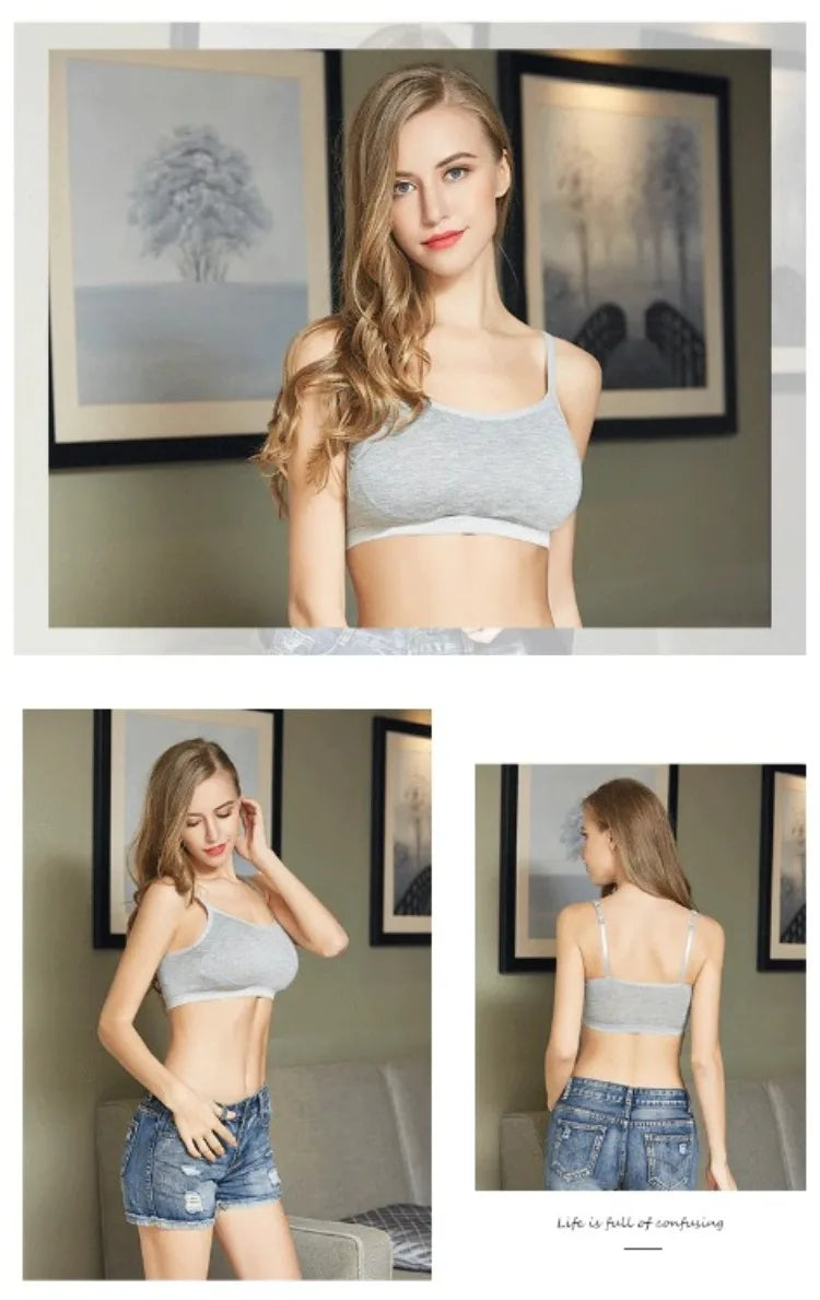 Sports Sexy Bra for Women Girl's Tank Crop Top Seamless Underwear Padded and Non Steel Ring Comfortable Nylon Running Yoga Bra