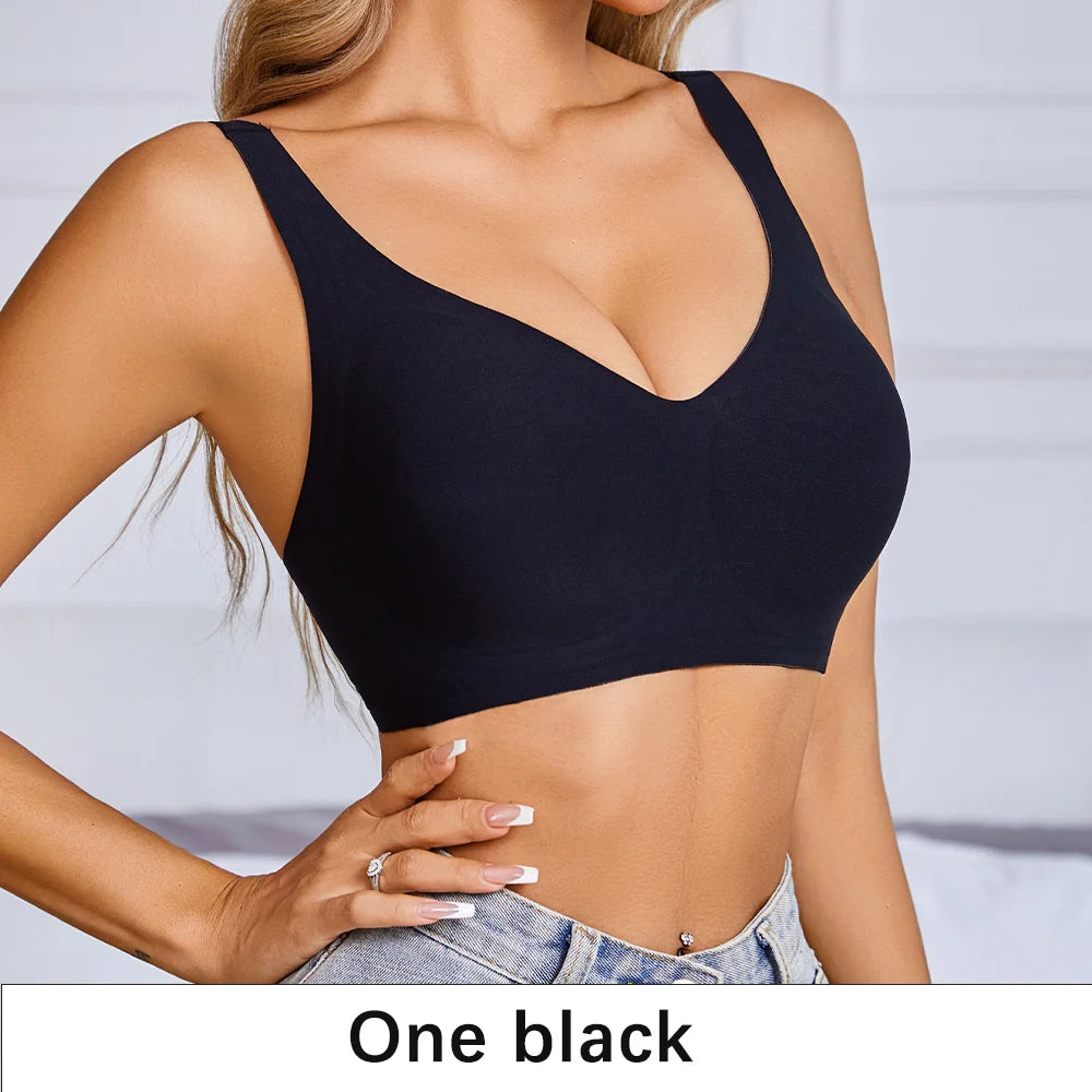 Wireless Bra for Women Seamless Push Up Bras Comfortable V-Shaped Gathering Underwear BCD Cup Intimate Lingerie