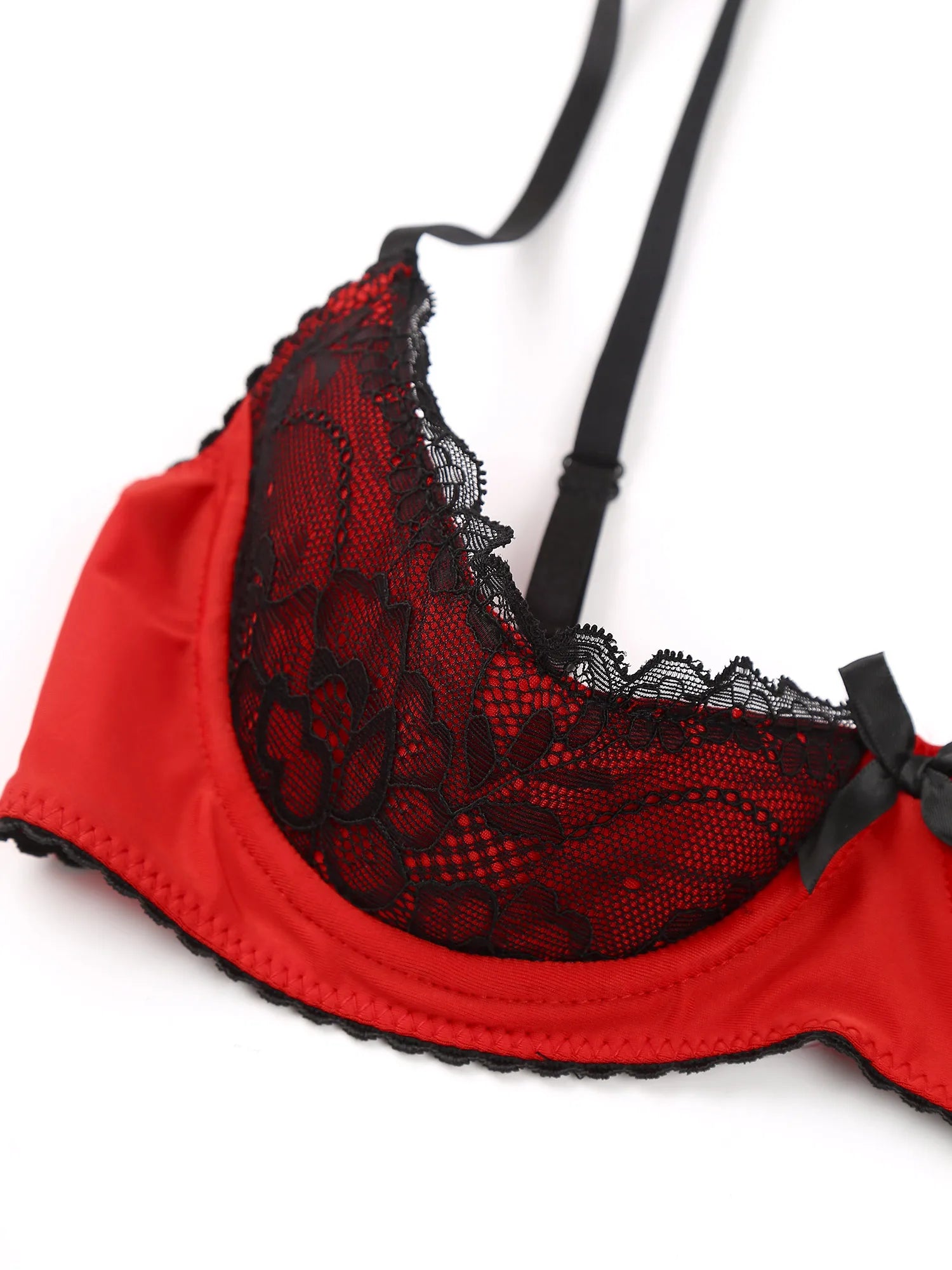 Womens Bra Tops Exposed Bralette Lingerie Adjustable Straps Underwire Half Cup Lace Push Up Balconette Bra Lingerie Underwear