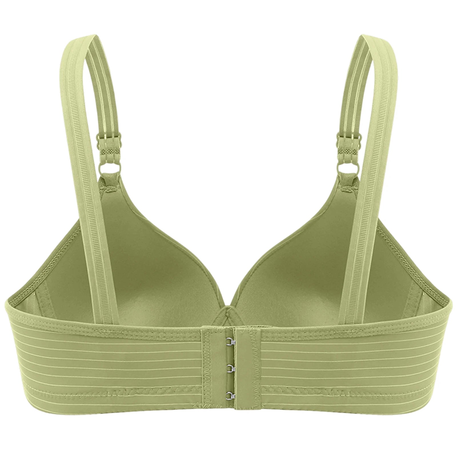Wireless Underwear Women Bra Stylish Adjustable Straps Striped Bra Decorative Pendant Smooth Molded Cup Vest Style Lingerie