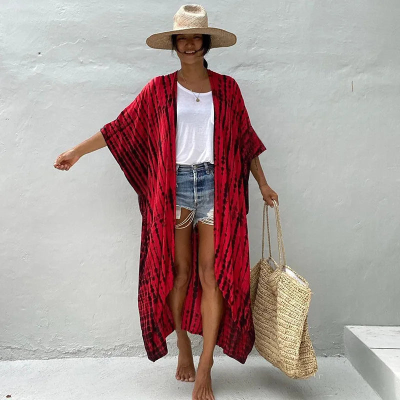 Women's Beach Cover Ups Button Down Sunscreen Bikini Swimwears Vacation Bamboo Maxi Sundress Oversized Bathing Suit Cover Ups