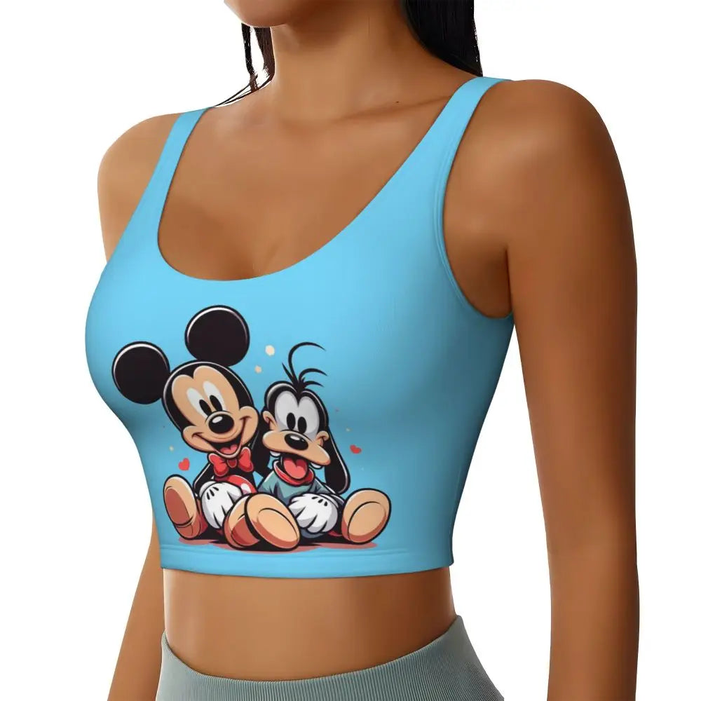 Custom Goofy Cartoons High Impact Sports Bras for Women Mangas Seamless Workout Running Crop Tank Tops