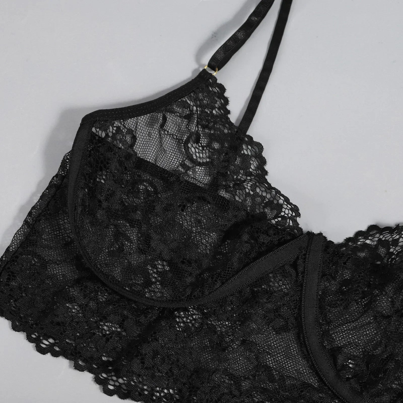 Porn Women Sexy Lingerie Sets Lace Halter Bra Bodysuit Garter Underwear Intimate Erotic Babydolls Sex Costumes Set