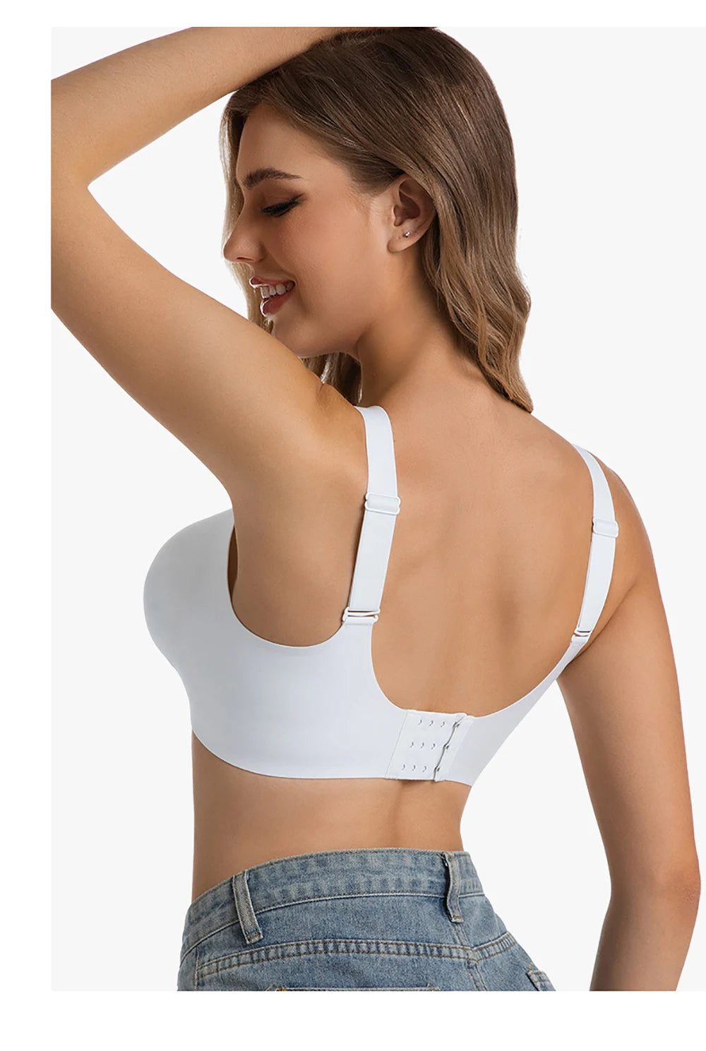 Jelly Wireless Bras For Women No Underwire Supportive Seamless Bra Comfort Soft Bralette Full Coverage Hide Back Fat T-Shirt Bra