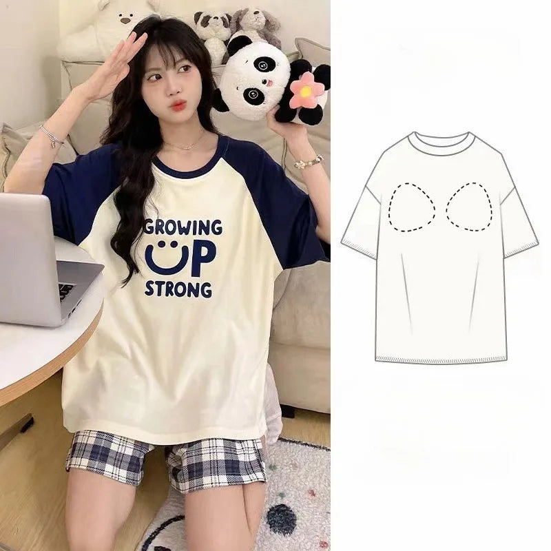 Ensembles Pyjama Set Bajama Summer Women Lady Pajamas for Woman Nightwear Women's Summer Suit With Shorts Loungewear Sets Woman