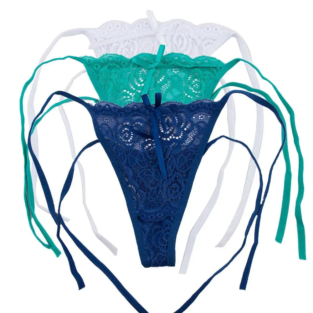 Women's Sexy Intimates Underwear Low Waist Lace Floral Transparent Lingerie Knickers
