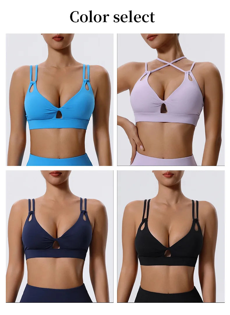 Sports Bra with Side Breasts for Women, Running, Fitness, Shock-absorbing Vest, Beautiful Back Bra