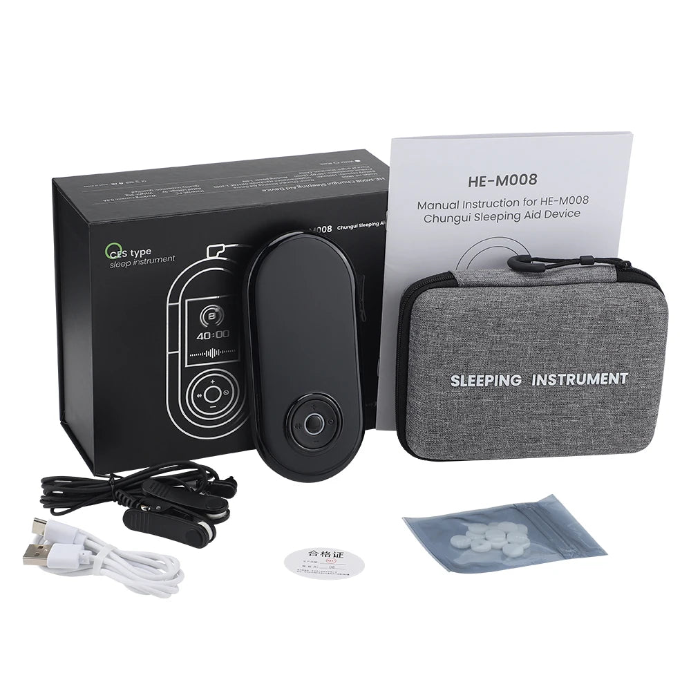 Smart CES Sleep Aid Ear Clip Relaxation Device USB Rechargeable Sleep Helper for Adults Improve Sleep Comfort
