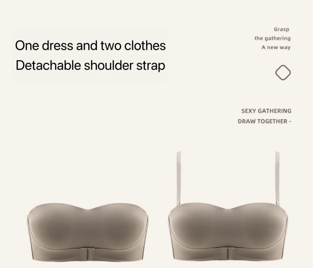 1pcs Women's Strapless Bras Lady With Padding Seamless Front Button Bra Female Comfortable Smooth Underwear Invisible Brassieres