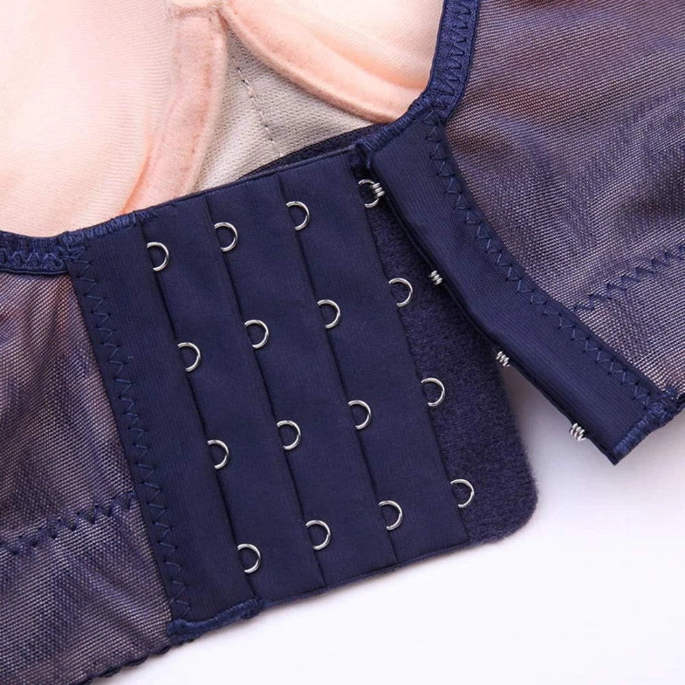 Ladies' Super Push-Up Bras with Lace-Up Steel Ring Comfortable Soft Cushion and Enhanced Support