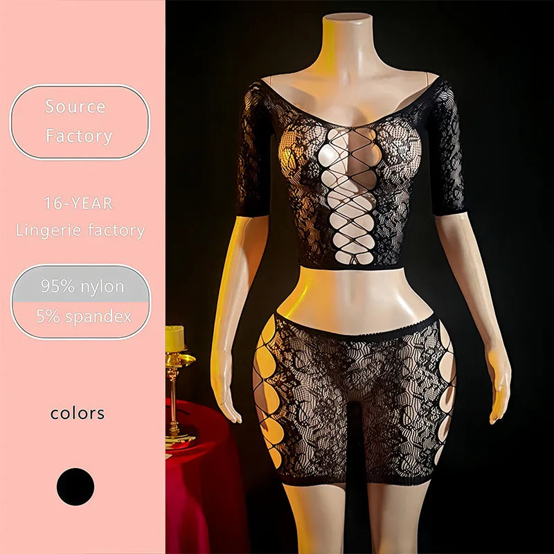 women's sexy lingerie sheer babydoll transparent lingerie  backless sexy nightgown vintage push up hollow lace