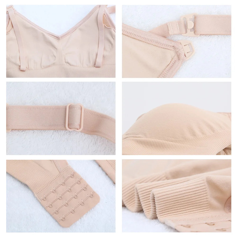 WEICHENS Nursing Bras for Women Easy Breastfeeding Seamless Comfort Maternity Bra Wireless Pregnancy Push Up Sleeping Bralette