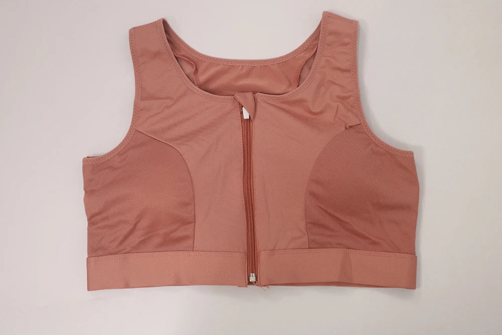 Plus Size Zip Front Closure Longline Bras Wireless Full Coverage Brassiere No Underwire Bralettes Hide Back Fat Bras