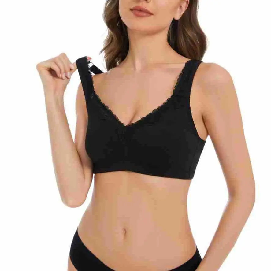 Bras  for Women  New Plus Size Underwear 95% Cotton Full Large Cup Comfortable Seamless Wireless Ultra-thin  Brassiere 115DEF