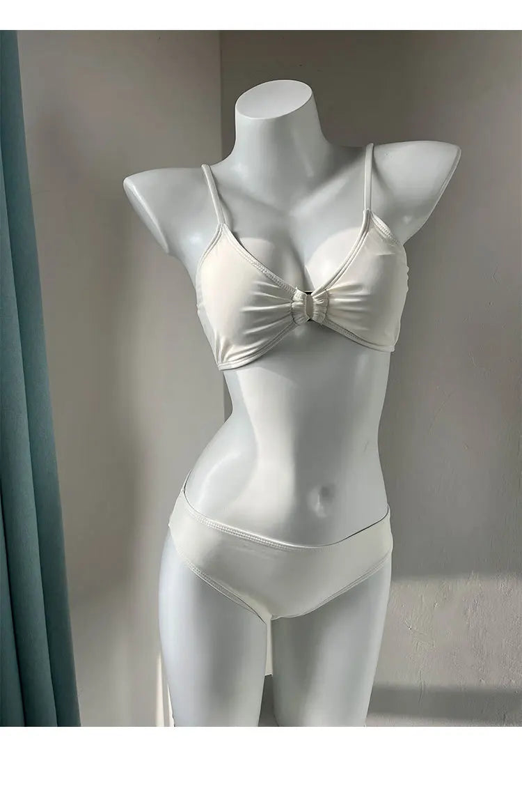 Swimsuit Women's Bikini New Slimming and Belly Covering Four Piece Set Sexy Pure Desire Split Vacation Soaking in Hot Springs