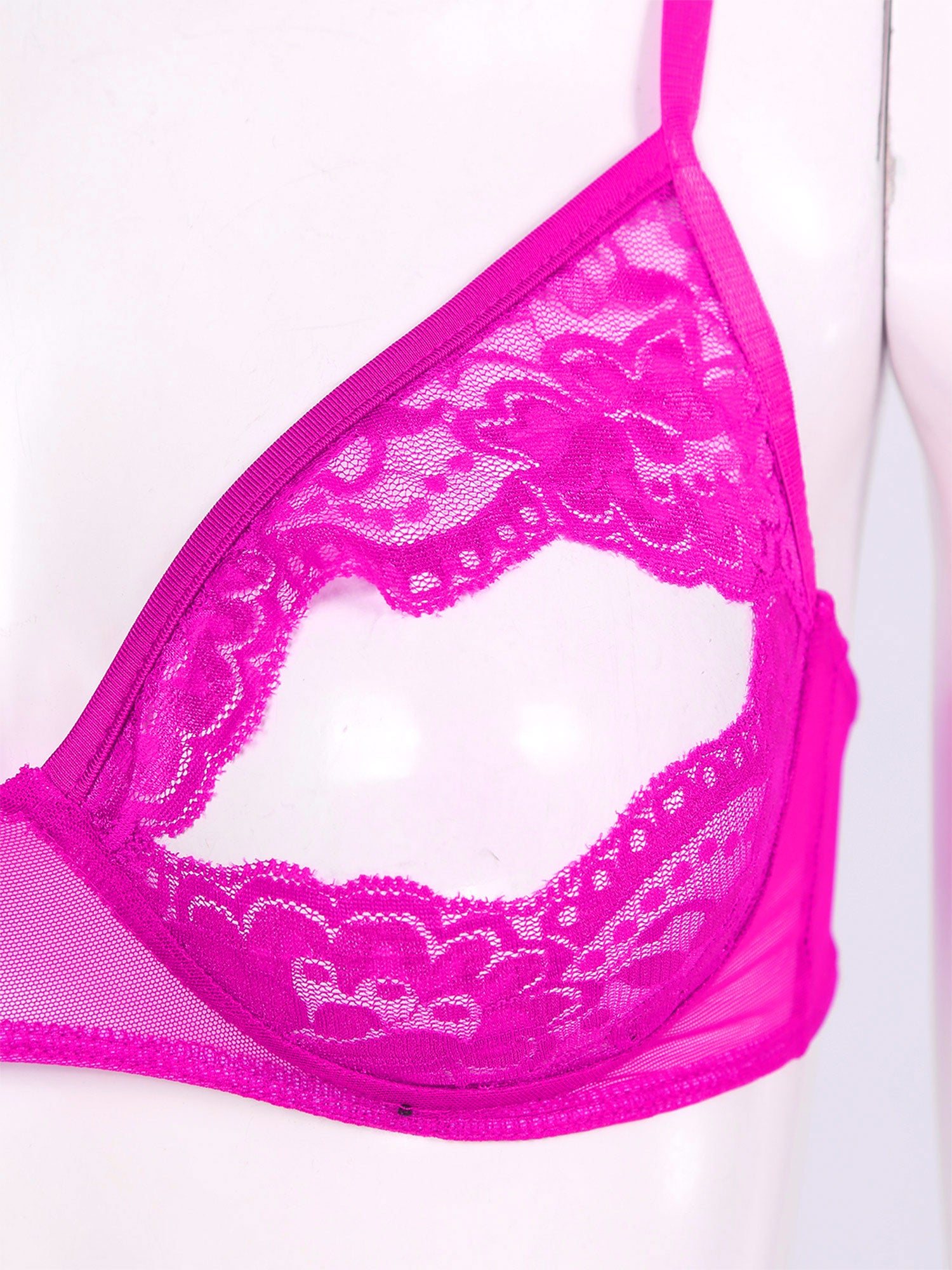 Women Nipple Exposed Bra Sexy Open Cup Lace Lingerie Exotic Brassiere Nightclub See-through Bralette Wire-free Unlined Bra Top