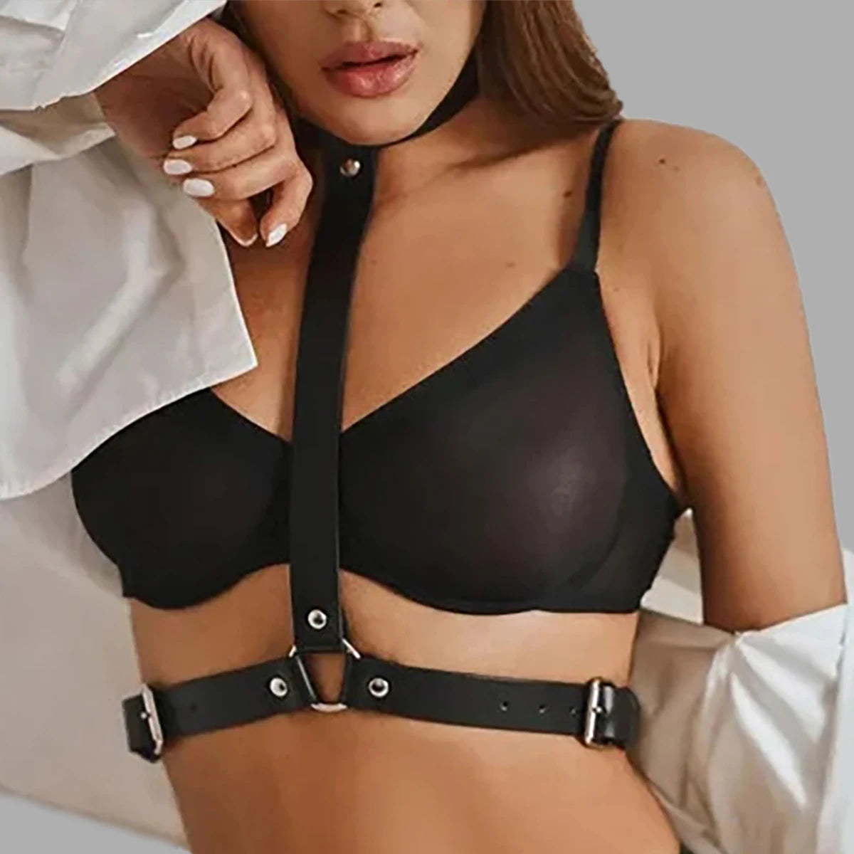 Sexy Leg Garter Body Harness Bondage Belts Women Leather Underwear Suspenders Straps Stockings Sword Belt Seks Goth Clothing