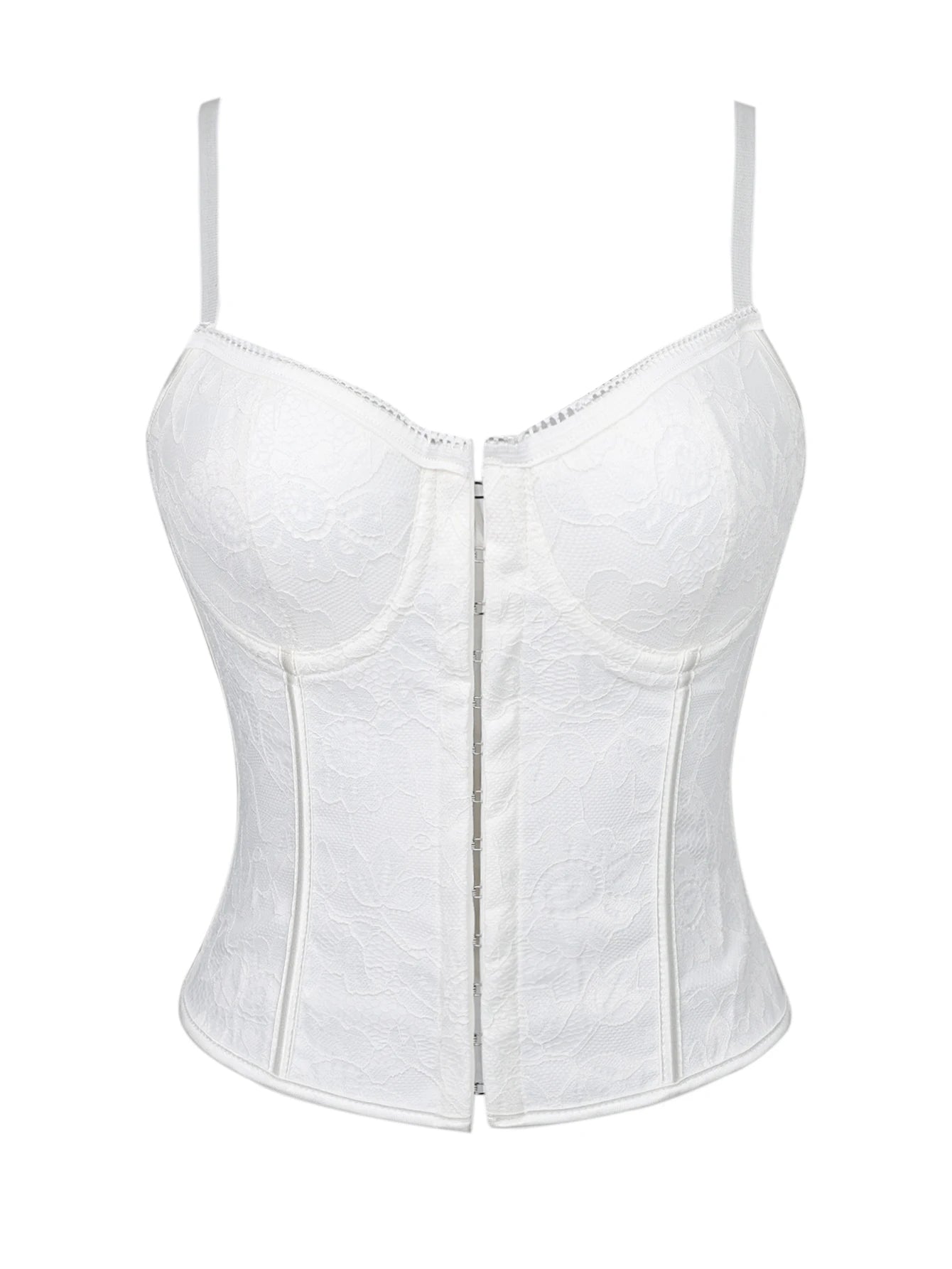 Front buttoned padded bra with steel frame for ladies  plunging tight fitting top Corset