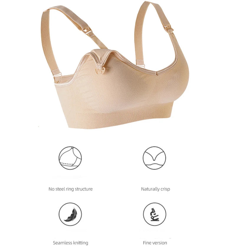 Wireless Maternity Bra Pregnant Women Seamless Prevent Sagging Breastfeeding Bras Push Up Breathable Front Open Nursing Bra Hot