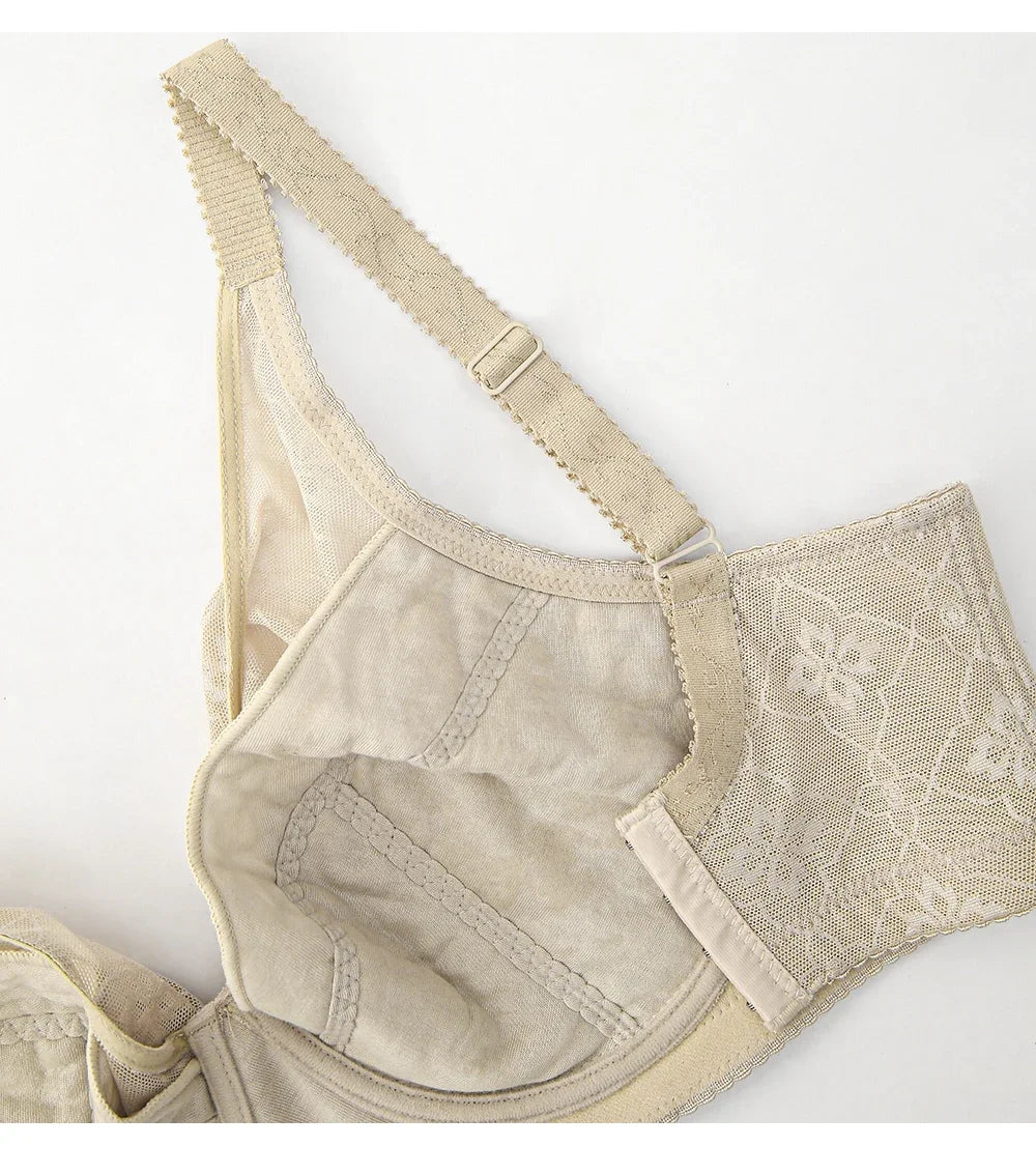 Huge Women Bra Size 38-54 Full Cup D E F G Cotton Lingerie Sexy Lace Minimizer Push Up Top Padded Underwire Bralette Underwear
