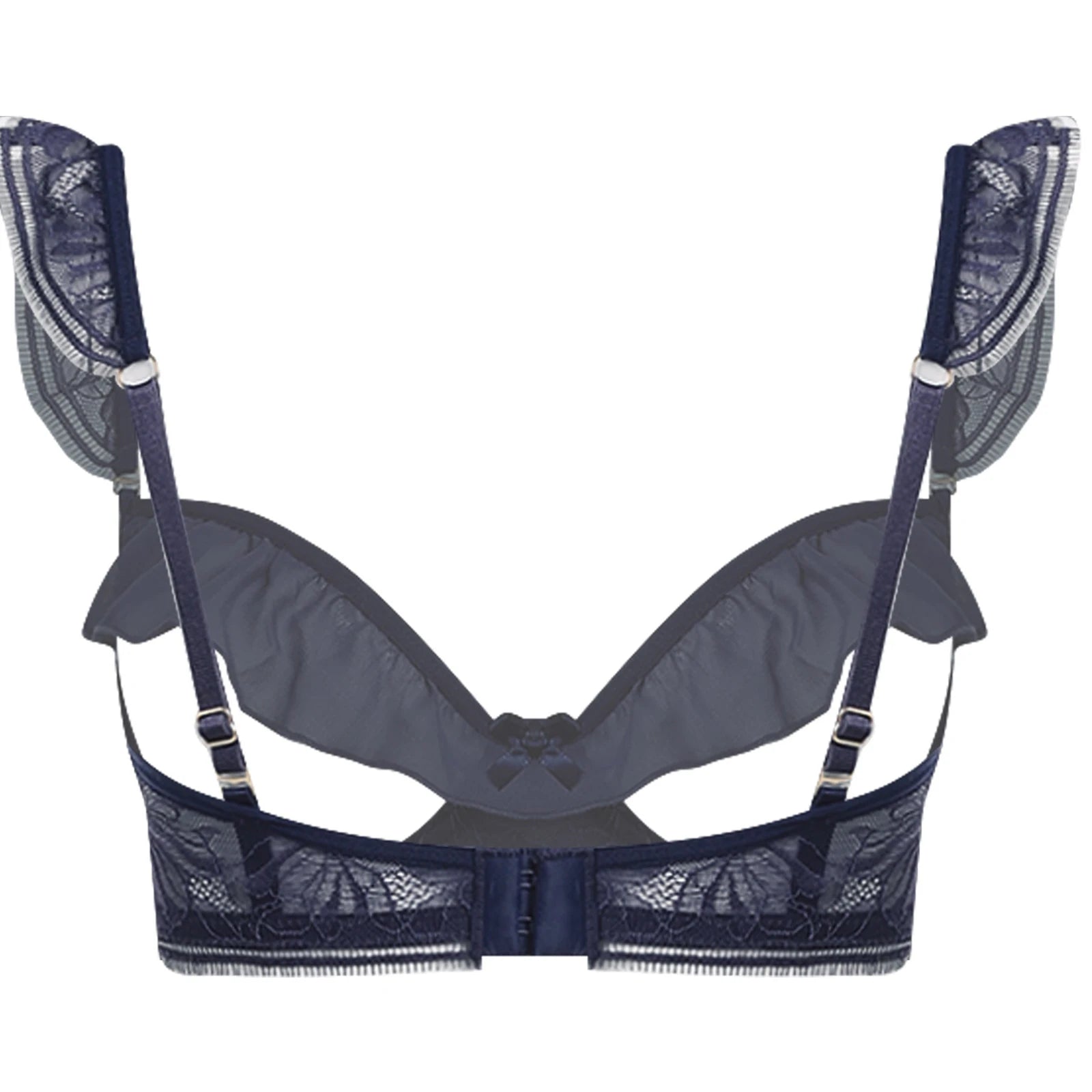 Sexy Womens Bare Breast Expose Nipples Bra Top Lingerie Cupless Ruffled Trim Push-up Underwire Eyelash Lace Balconette Bralette