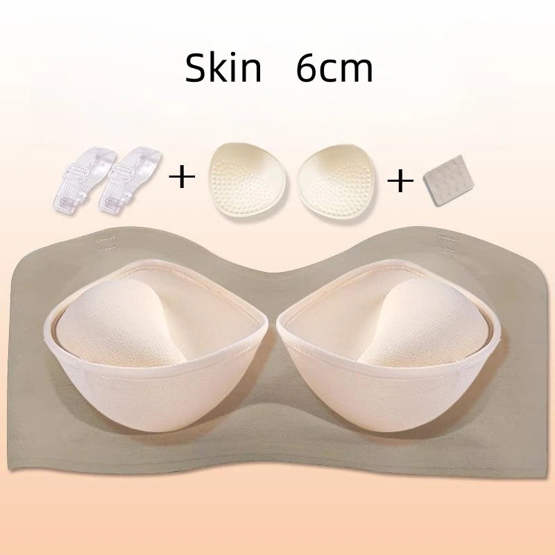 Push Up Bra For Women Sexy Invisible Externally Expandable Bralette Padded Gathered Female Lingerie Thickened Chest Pads