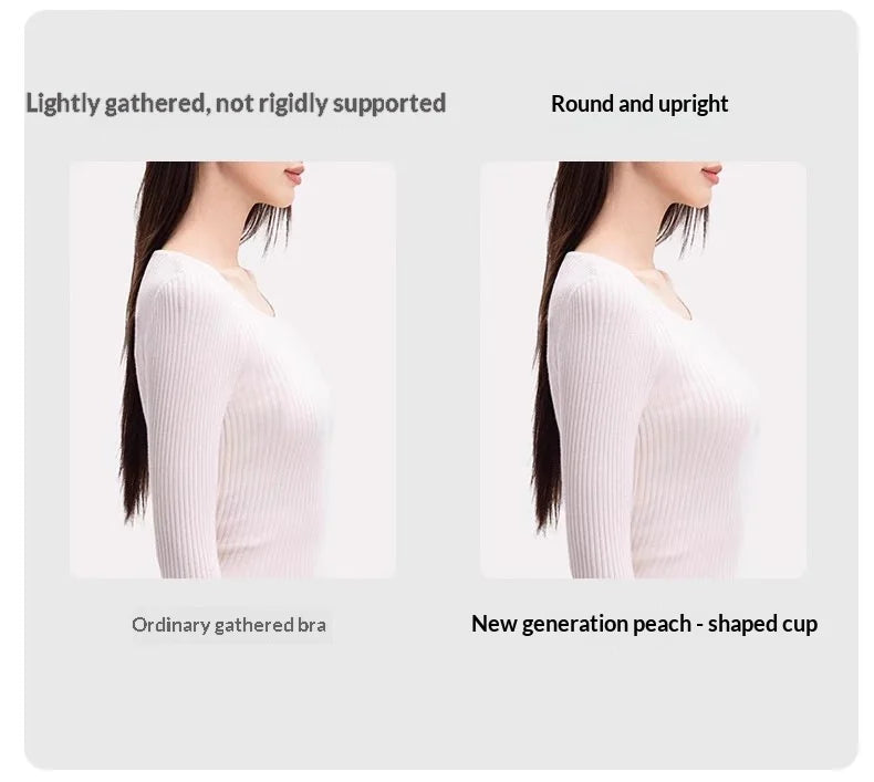 New Fashion Bra for Smaller Busts: Enhances and Gathers with Letter Design Wire-Free, Nude-Feel, Skin-Friendly One-Piece Bra