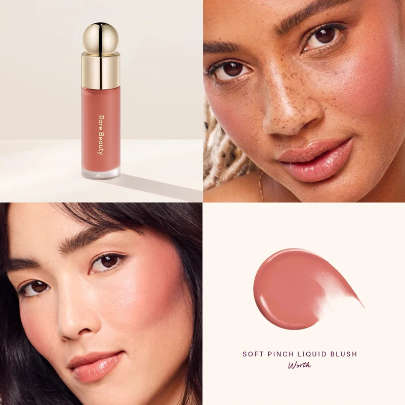 Rare Beauty Liquid Blush Silky and Glides On Smoothly Nature Long Lasting Plump Happy Hope Delight Stained Lipstick Gloss Makeup