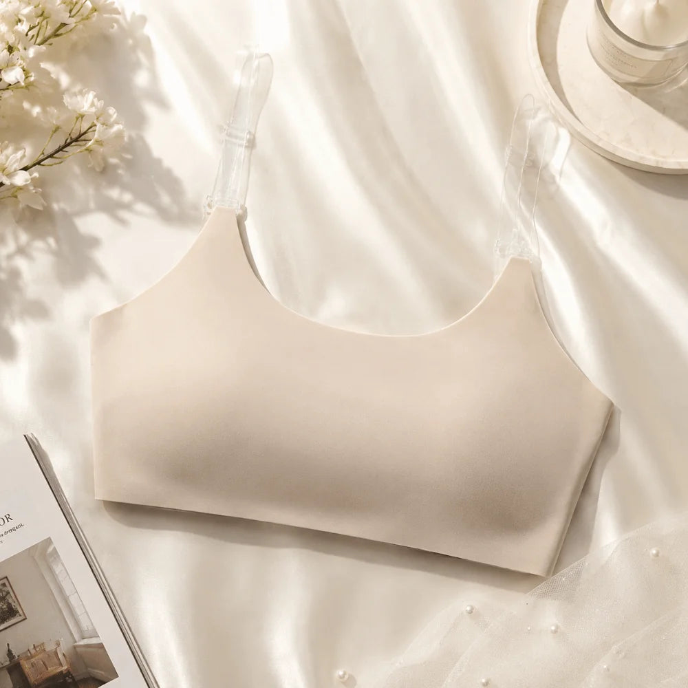 Lingerie Invisible Strap Wireless Bra Backless Seamless Strapless Bra Gathered Thin Cup Push-Up Bra Backless Clothing