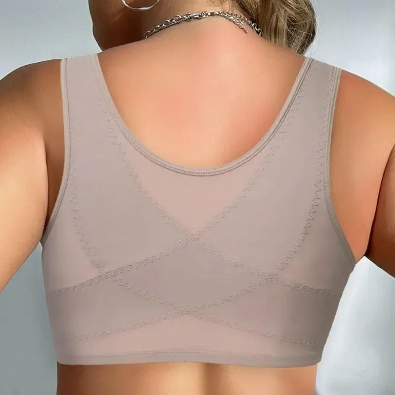 7 Hooks Front Closure Unlined Thin Comfort Bra Plain Floral Undewear Full Cup Minimizer Wireless Lingerie 0XL-5XL