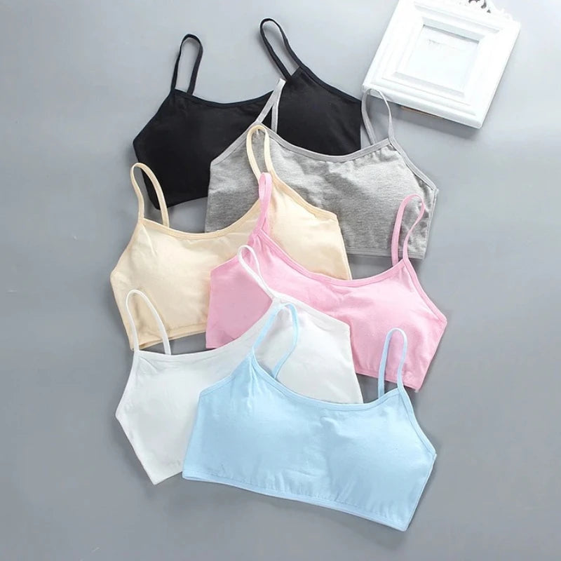 Wireless Comfortable Sports Bra Vest for Teenage Girls Student Kids Young Children Solid Small Underwears Underclothes