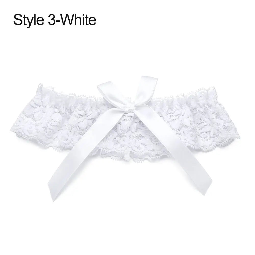 Sexy Fashion Lingerie Garter Belt Wedding Bride Leg Garter Cosplay Party Accessories Bowknot Lace Elastic Leg Ring