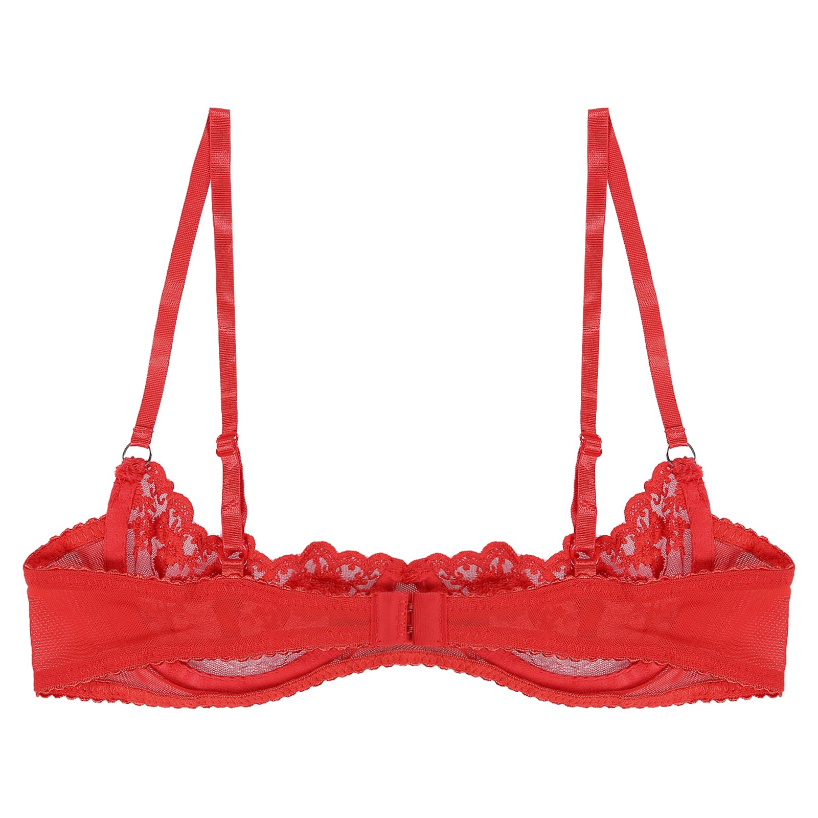 Sexy Womens Sheer Floral Lace Underwired Bra Underwear Unlined Brassiere Lingerie Bare Breast Exposed Open Nipples Bra Tops