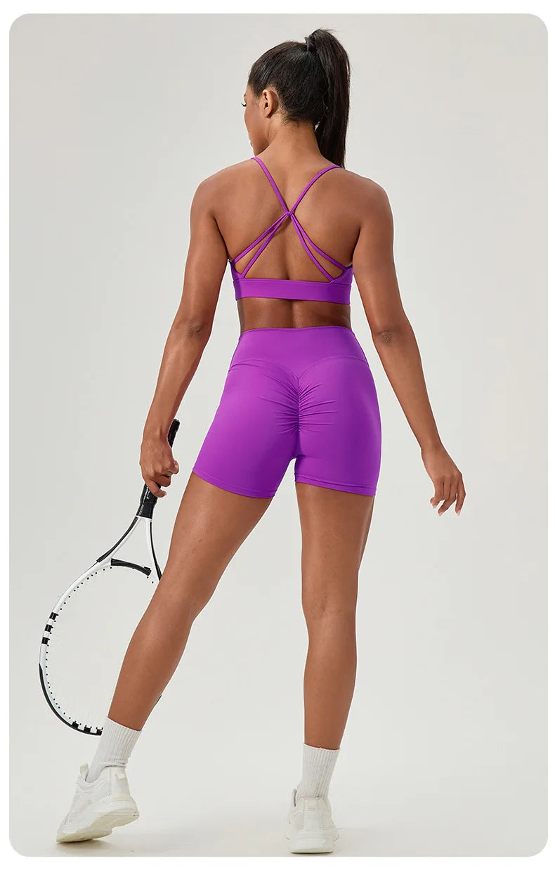 Women Beauty Back Yoga Bra Shock Absorption Sports Underwear High Elastic Fitness Running Vest Breathable Support Sports Bras