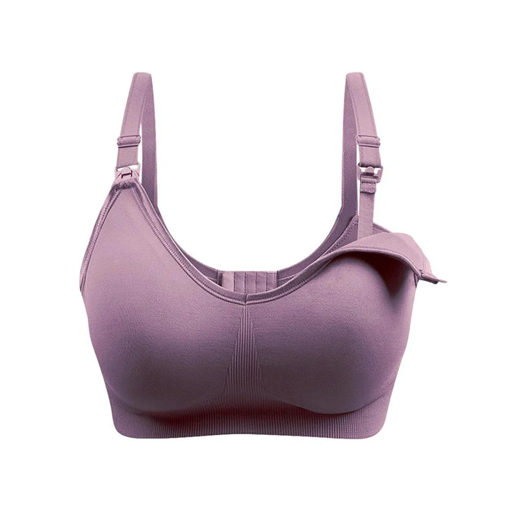 WEICHENS Nursing Bras for Women Easy Breastfeeding Seamless Comfort Maternity Bra Wireless Pregnancy Push Up Sleeping Bralette