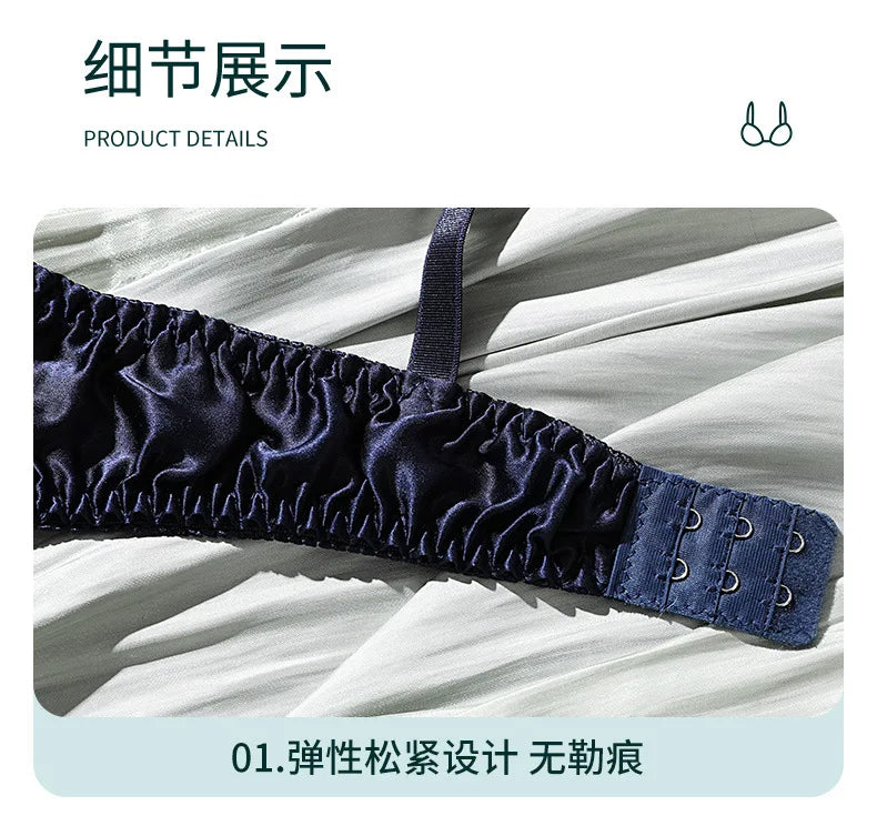 Underwire Bra for Big Breast Female 100% Mulberry Silk Double-sided Silk Without Sponge and Steel Ring Ultra-thin Bra