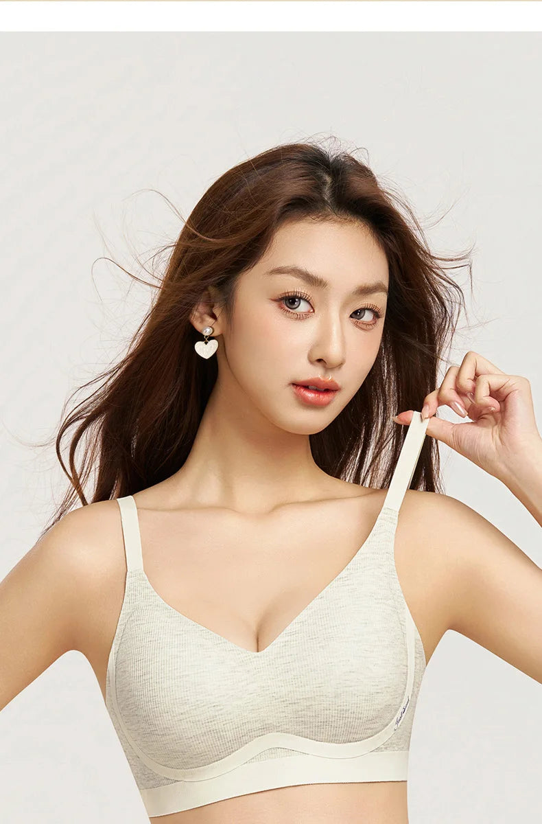 Wireless Push Up Bra Women Soft Breathable Brassiere High Stretch Daily Lingerie
