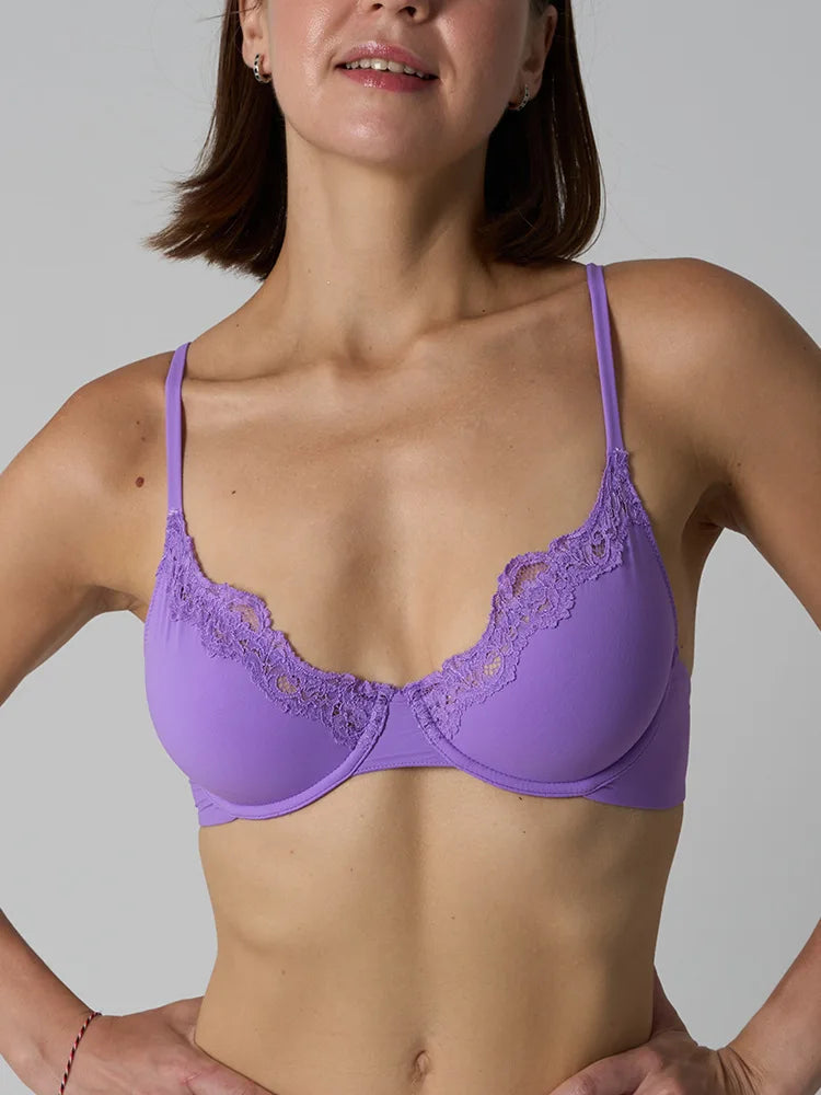 Lace Underwire Bra for Women – French Style, No Padding, Elegant Lift & Support, Comfort Fit
