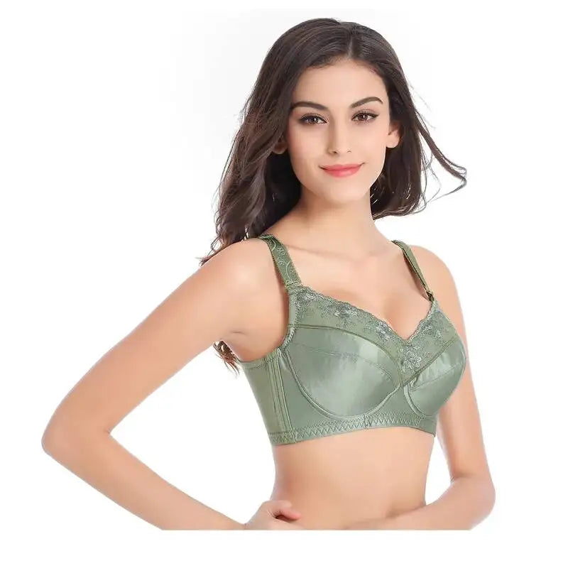 2020 Big Cup Women's Full Coverage Underwear Brand Embroidery Bra Black Green large Size 34 36 38 40 42 44 46 48 B C D E F G H