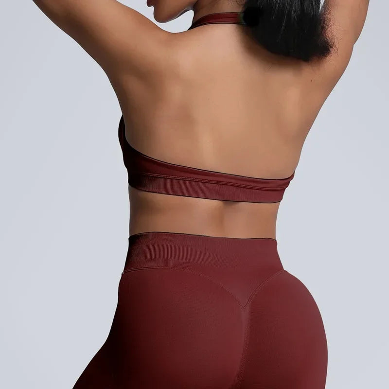 Sports Bra Seamless Sexy Padded Athletic Sport Bras Women Backless Workout Gym Anti-Shock Yoga Crop Top Fitness Bra