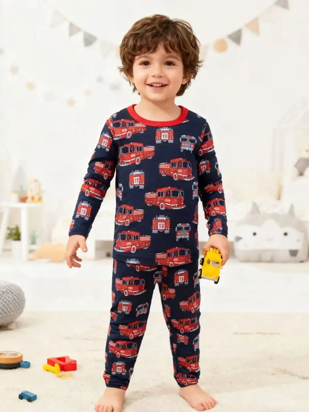 100% Cotton Children's Pajama Set 1-8 Year Old Boys and Girls Full Print Cartoon Pajama 2ps Comfortable Long Sleeve Home suit