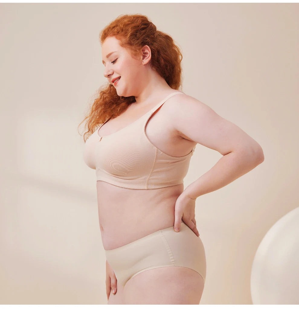 LERVANLA 2302 Bra Seamless Sexy Bras for Fat  Woman Mastectomy Bra Cotton Bralette Full Coverage Cup D E F G for Plus Size
