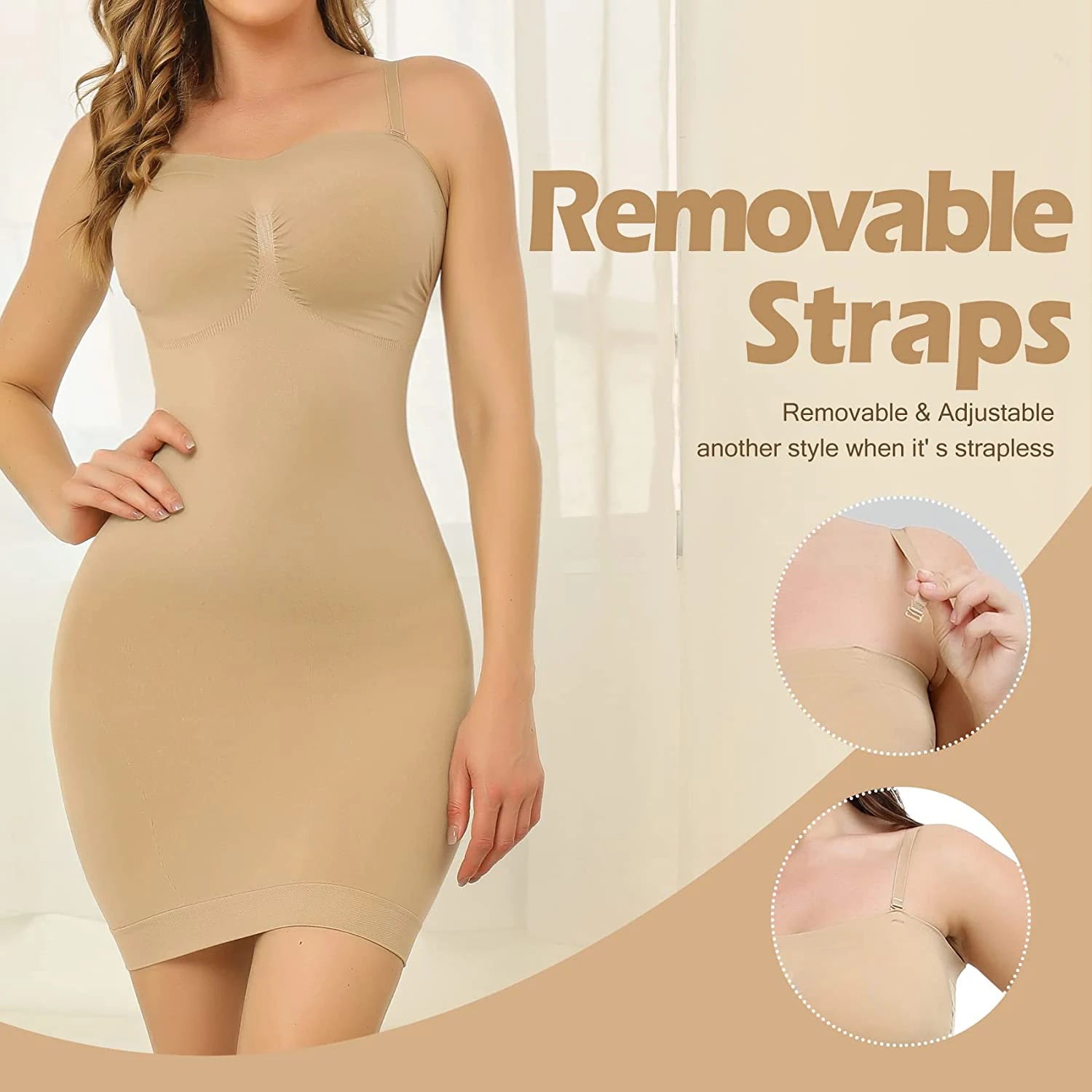 Strapless Shapewear Slip for Women Under Dress Full Slips Dress Tummy Control Camisole Body Shaper Sexy Corset Sliming Underwear