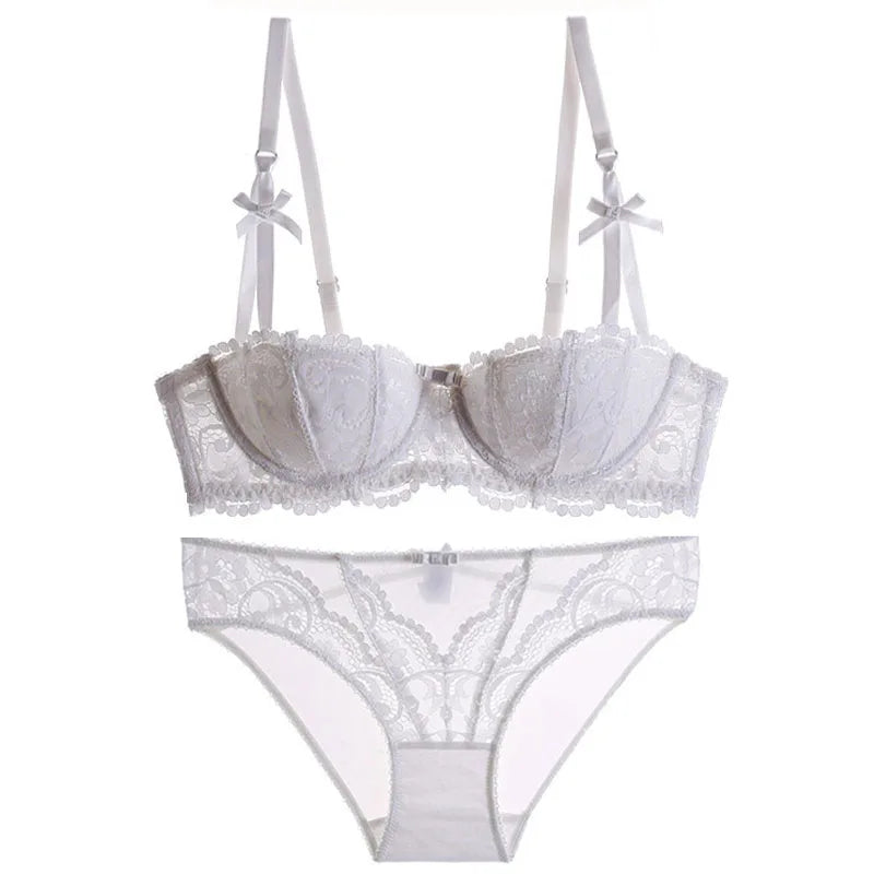 BANERDANNIMAGIC Xmas Red Bra! Slimming Adjustable Demi Cup, Small Bust Gathering Set | Ultra Thin Lingerie 32A-42D 50K+ Sold!
