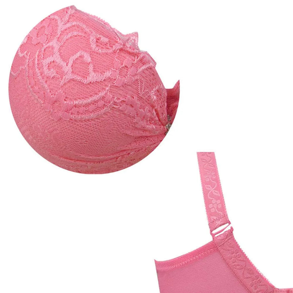 BCHRAYIUP Women's Underwire Padded Plunge Push Up Bra Sexy Flora Lace Deep V Full Cup Bra 34 36 38 40 42 44 46 B C D E